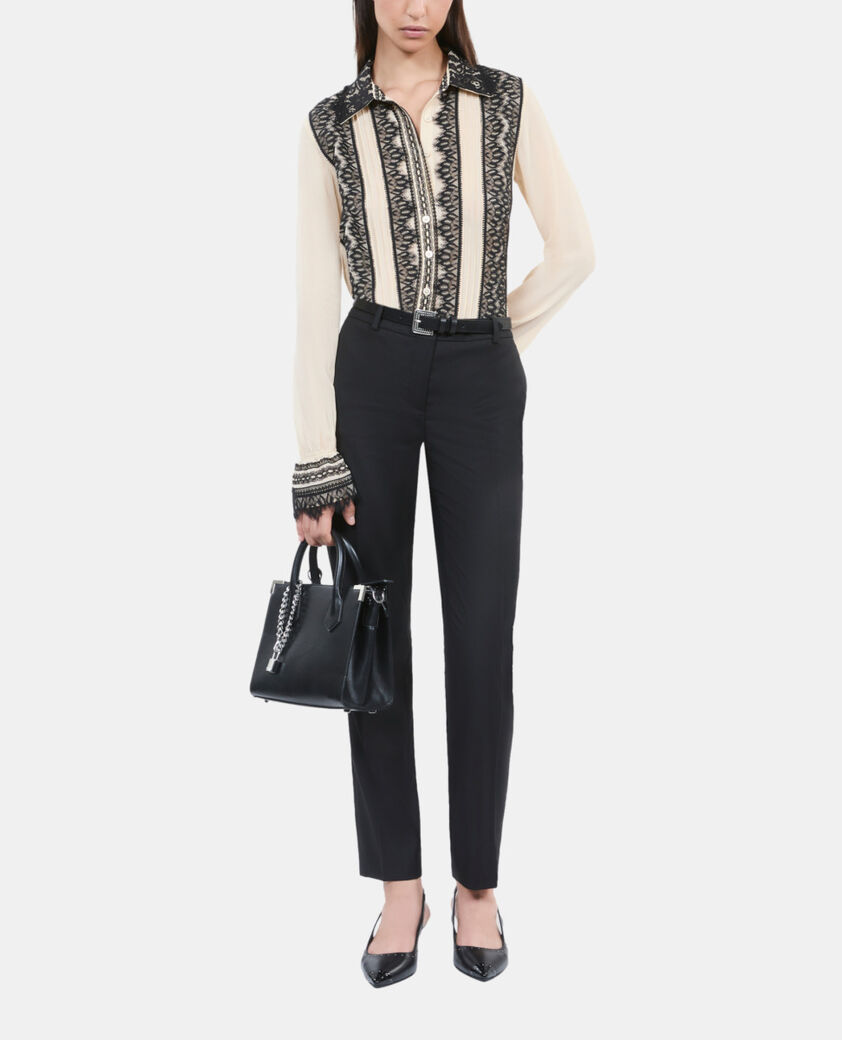 The Kooples FEMME ECRU chemise en soie écrue