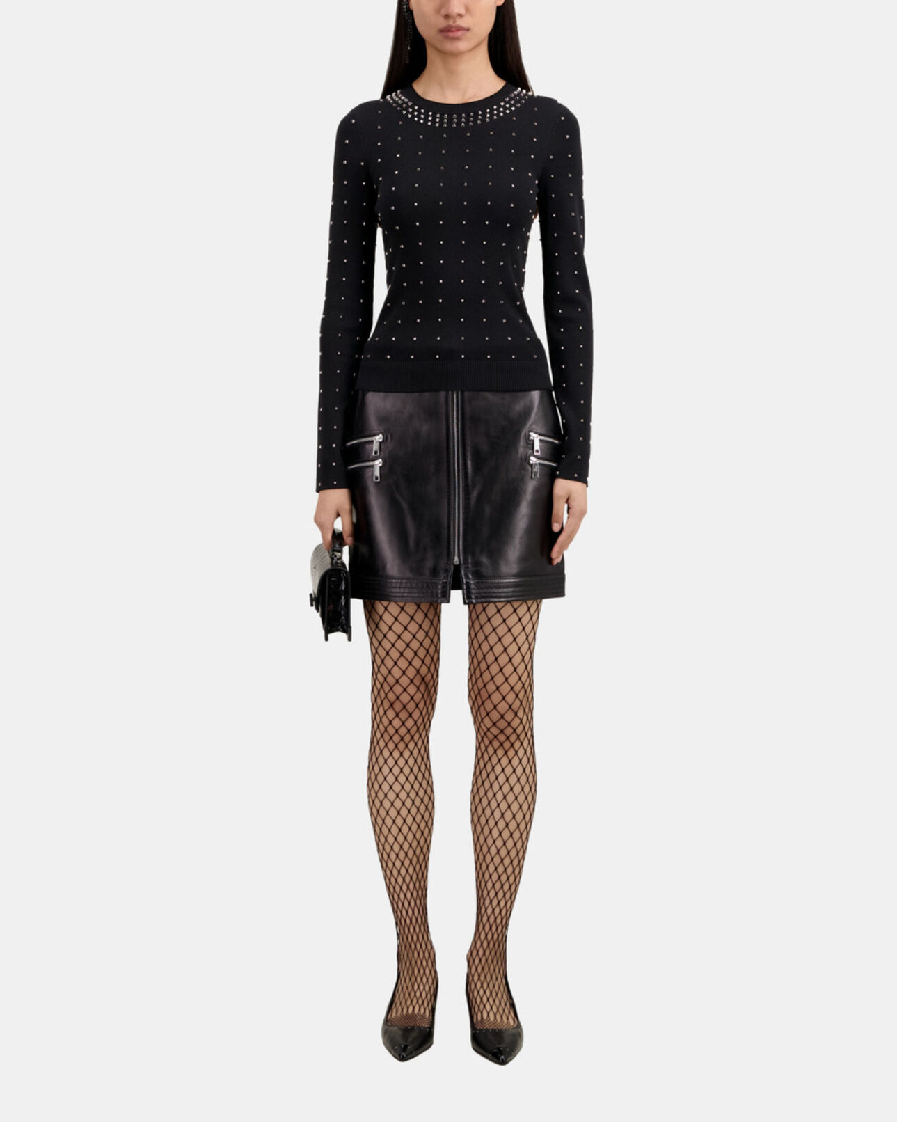 The Kooples FEMME BLACK pull avec spikes noir