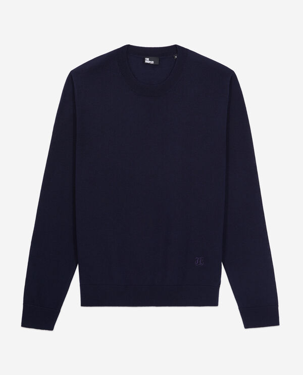 navy blue wool sweater