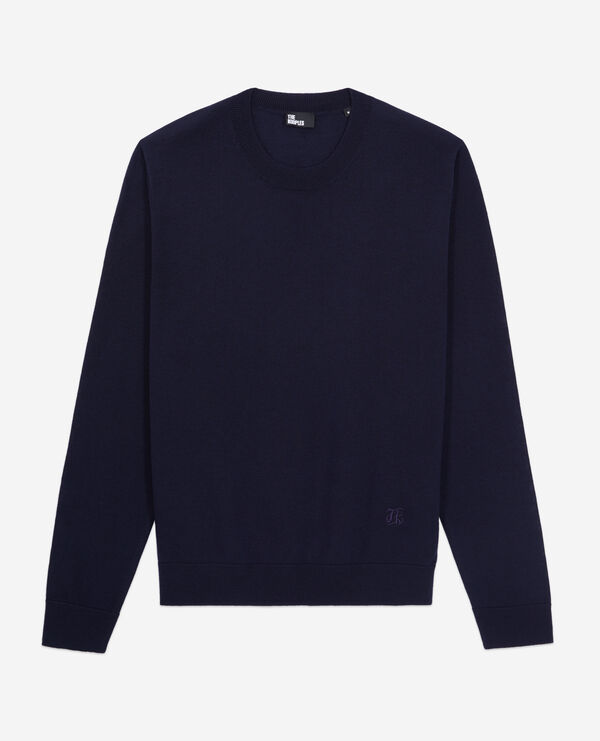 navy blue wool sweater
