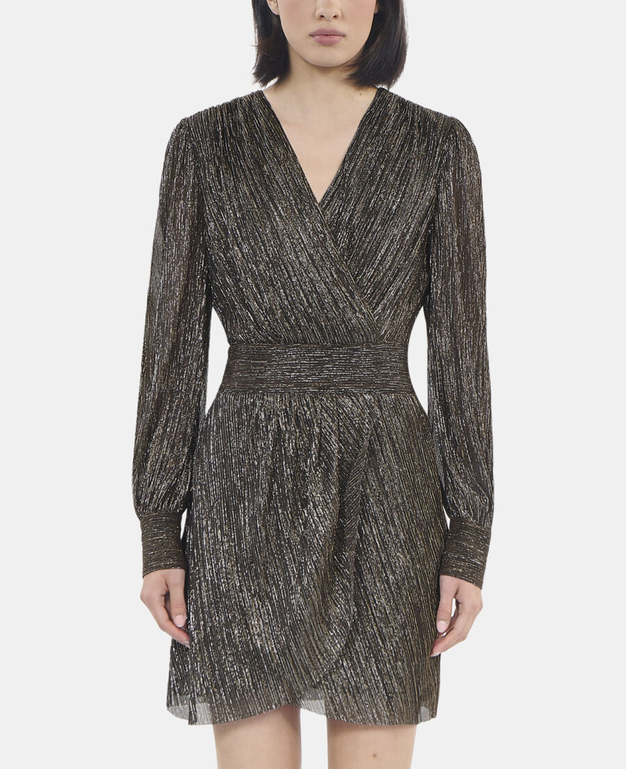 The Kooples DAMEN BRONZE kurzes, bronzenes kleid in metallic-jersey
