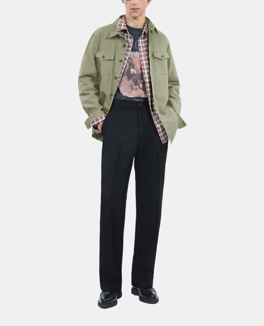 The Kooples HERREN OLIVE khakifarbenes hemd aus denim