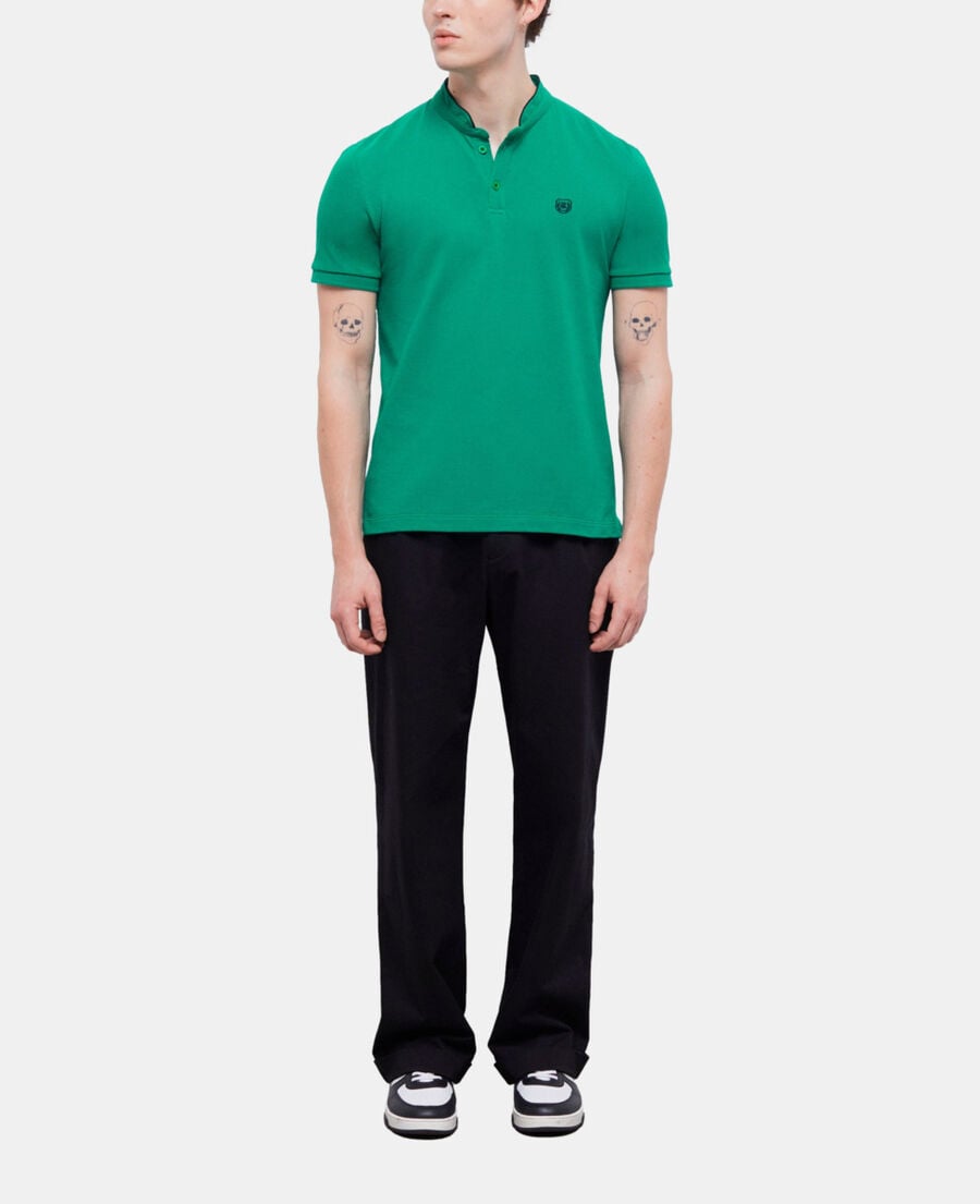 The Kooples H APPLE green officer collar polo shirt