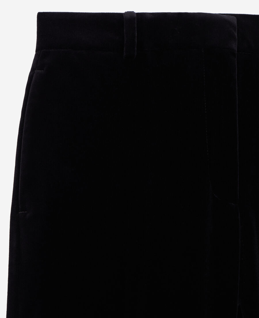 pantalon tailleur noir en velours