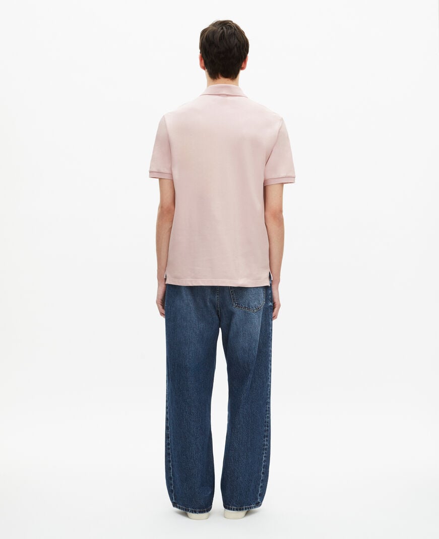 The Kooples MEN LILA piqué polo with classic pink collar