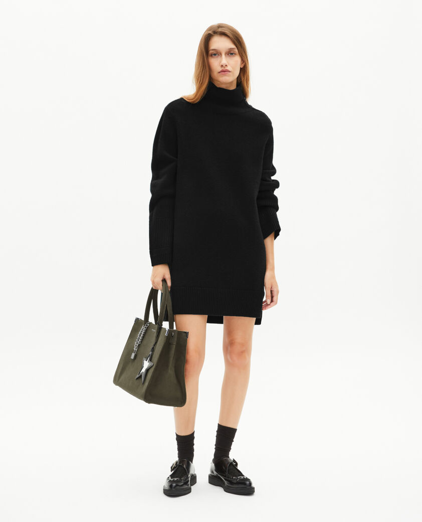 The Kooples WOMEN BLACK short dress in black wool