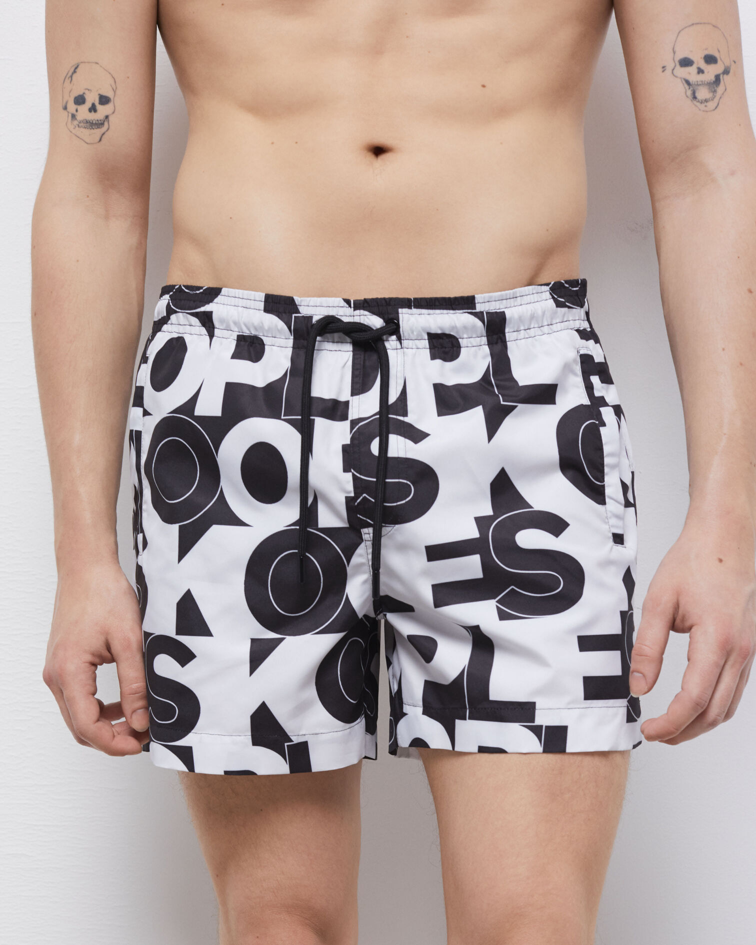 Short de bain logo, BLACK, hi-res image number null
