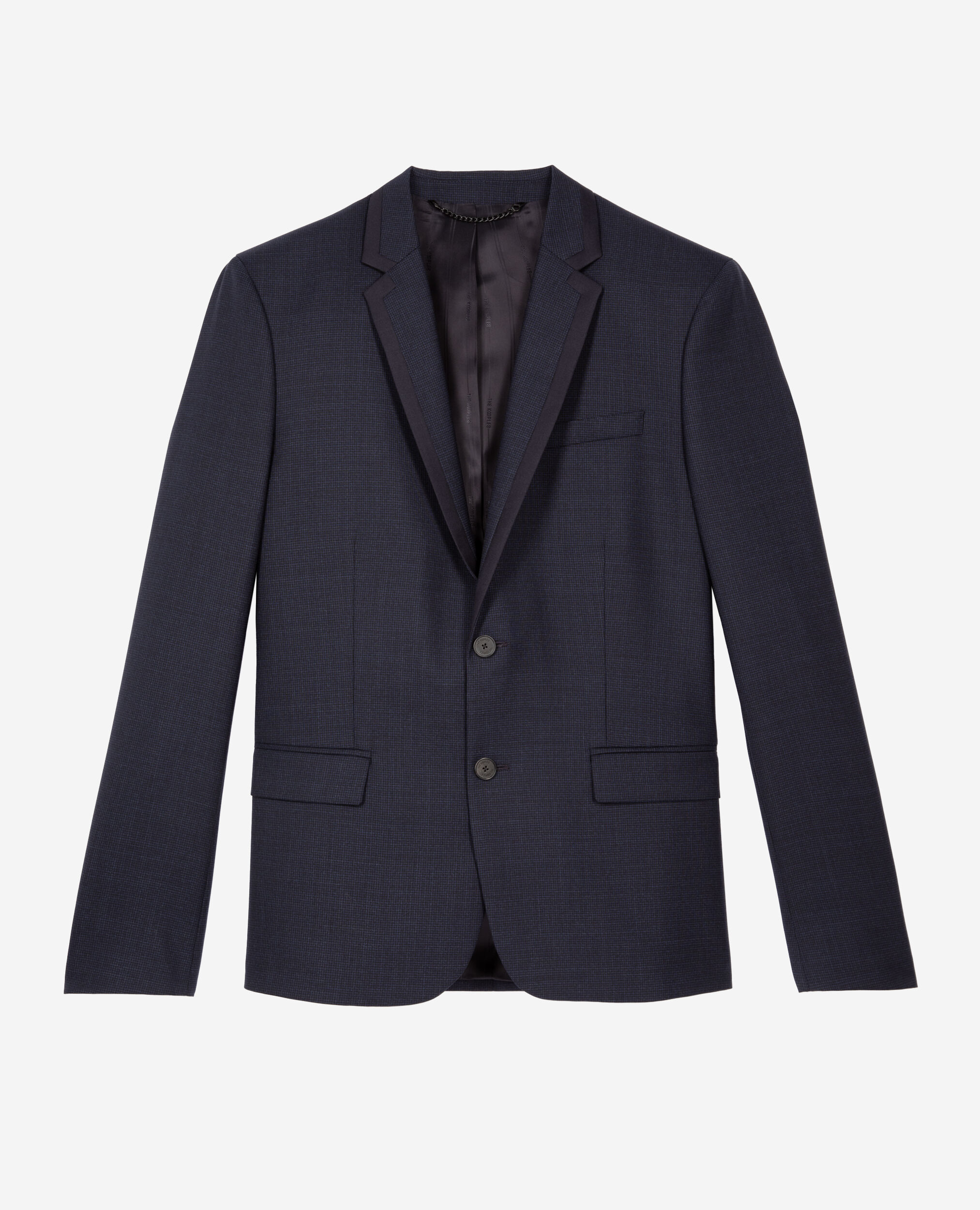 Veste de costume pied de poule bleue, NAVY, hi-res image number null