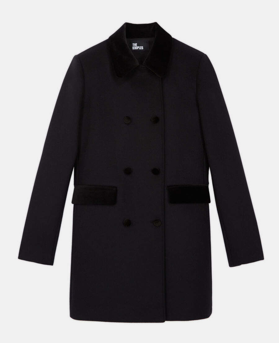 manteau en laine et cachemire noir