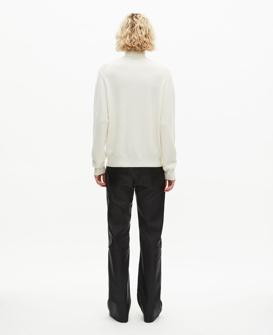 The Kooples HOMME ECRU pull col roulé en cachemire écru