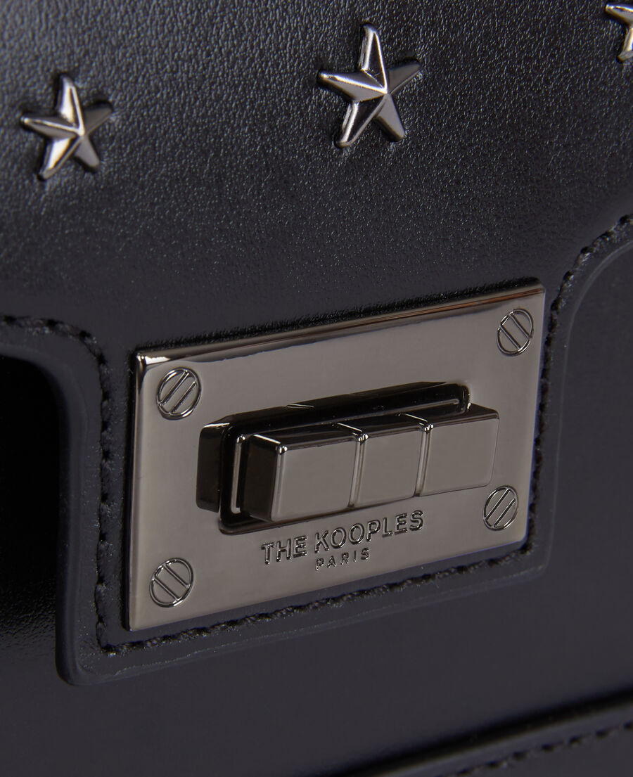 The Kooples WOMEN BLACK small emily bag in black leather with stars