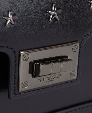 The Kooples WOMEN BLACK small emily bag in black leather with stars