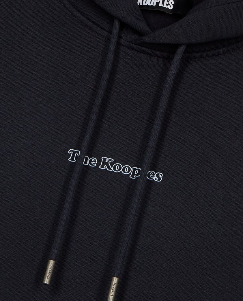 The Kooples MEN DARK NAVY hooded sweatshirt with navy logo
