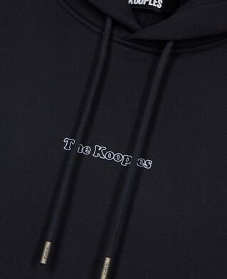 The Kooples MEN DARK NAVY hooded sweatshirt with navy logo