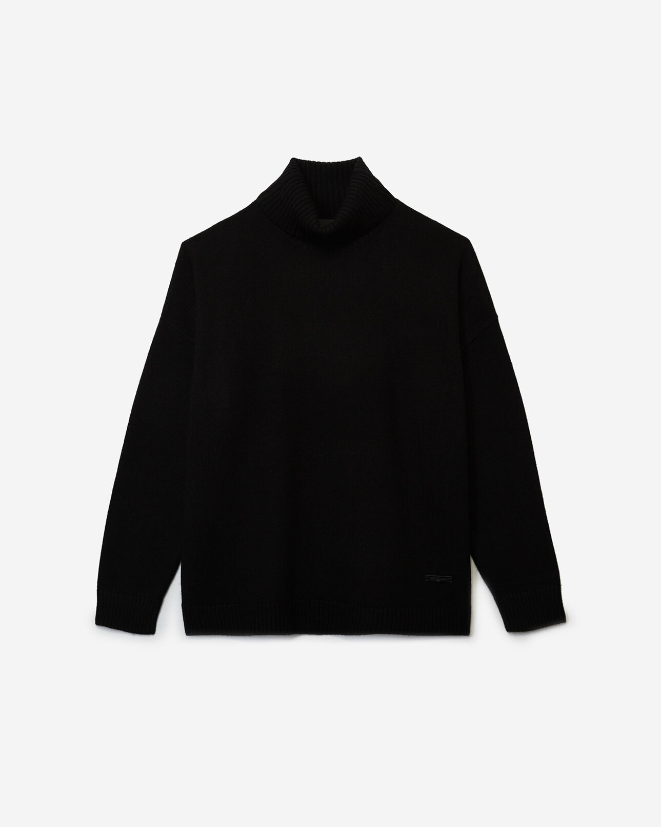 The Kooples MEN BLACK black wool and cashmere turtleneck sweater