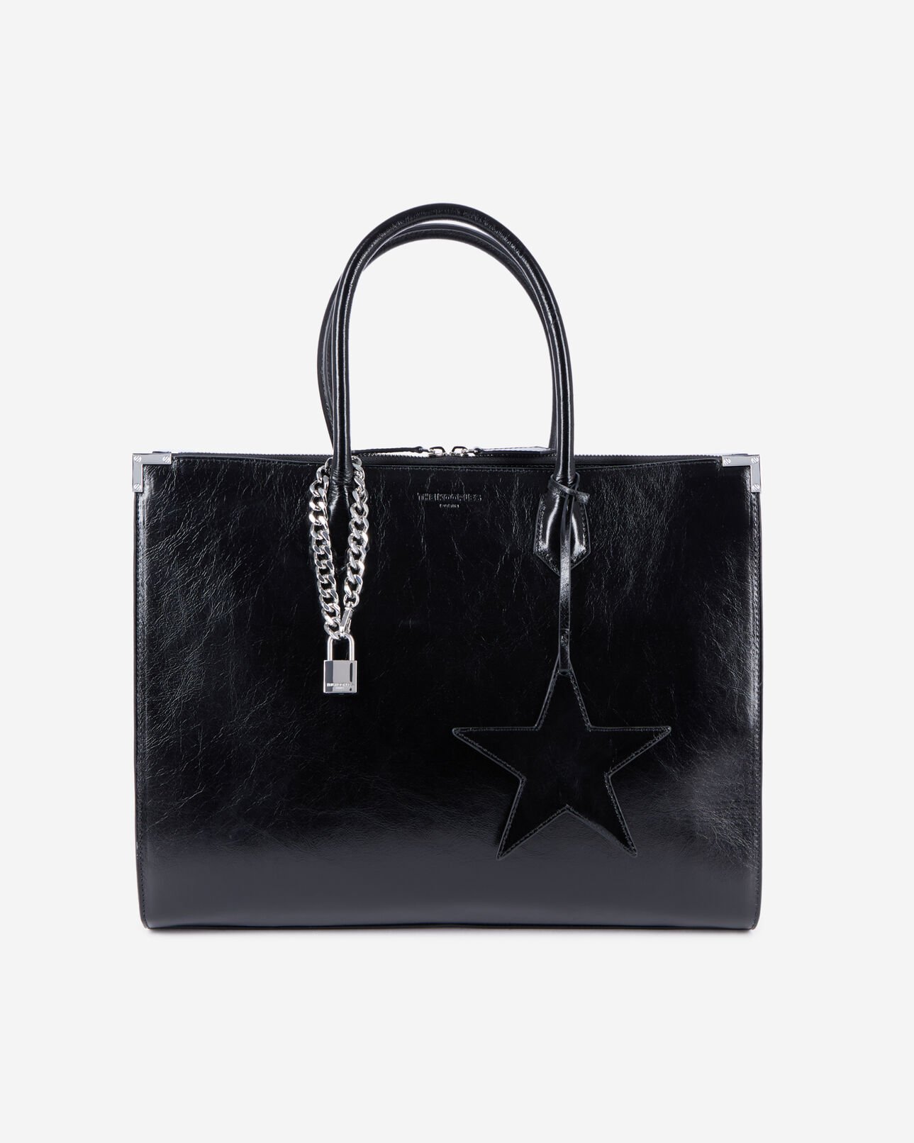 The Kooples DAMEN BLACK ming xl-tasche aus schwarzem leder