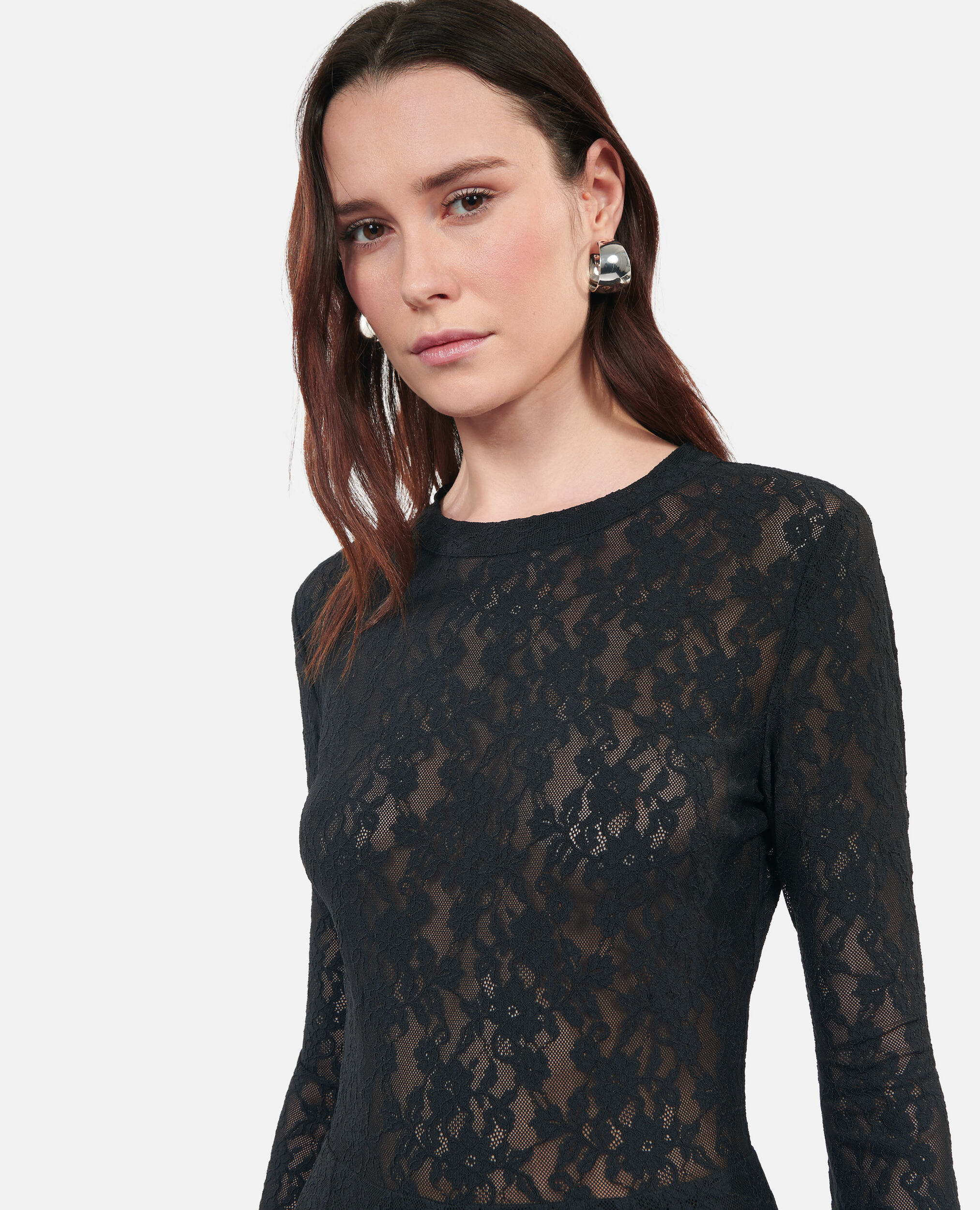 Short black lace skater dress The Kooples