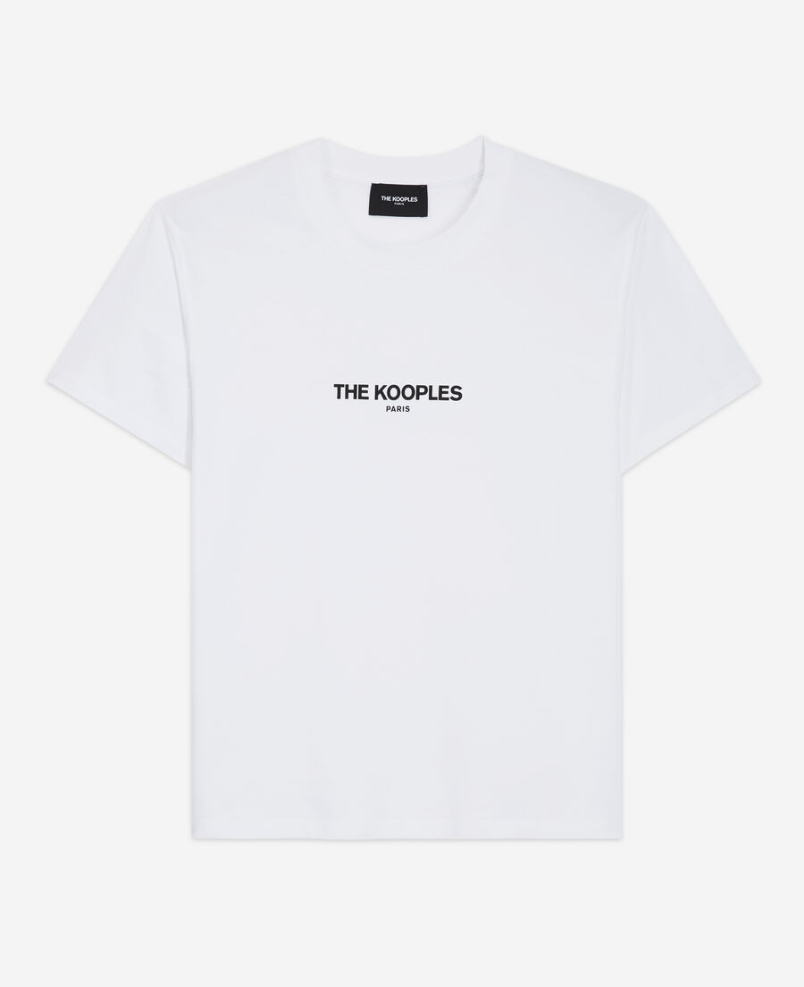 white cotton t-shirt with printed logo
