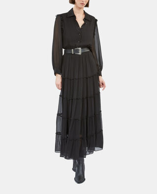 The Kooples F BLACK long black dress with ruffles