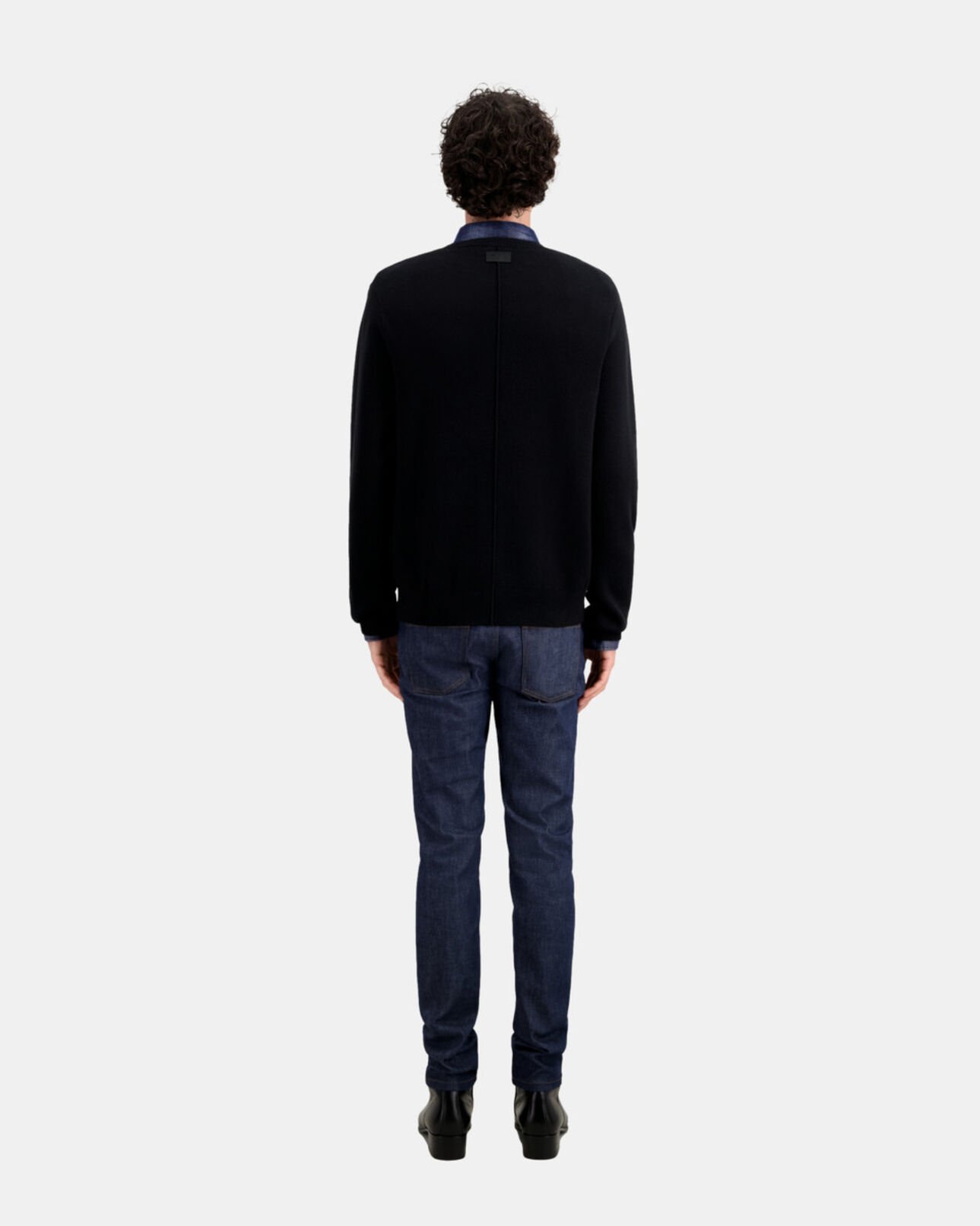 The Kooples HOMME BLACK pull noir cobra en laine mélangée