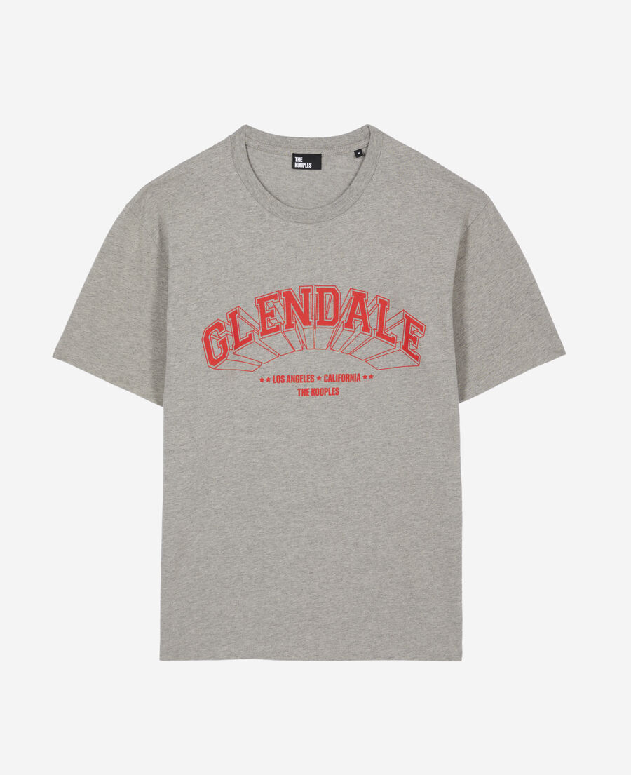 graues t-shirt mit glendale-siebdruck