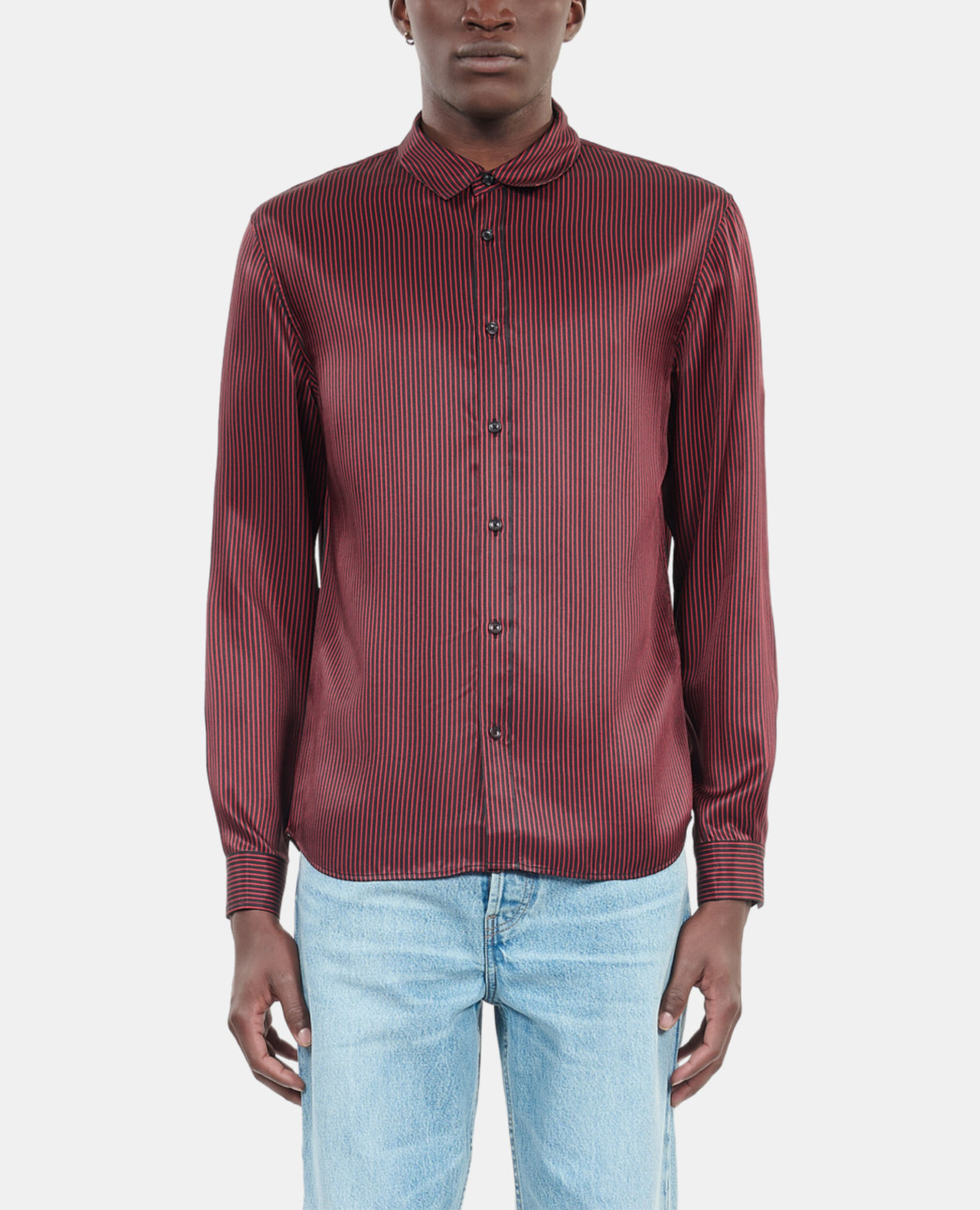 Chemise à rayures noires et rouges, BLACK - RED, hi-res image number null
