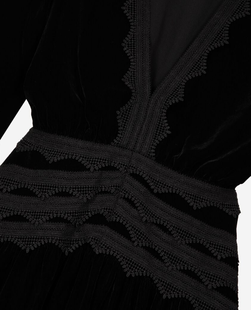 The Kooples WOMEN BLACK short black velvet dress