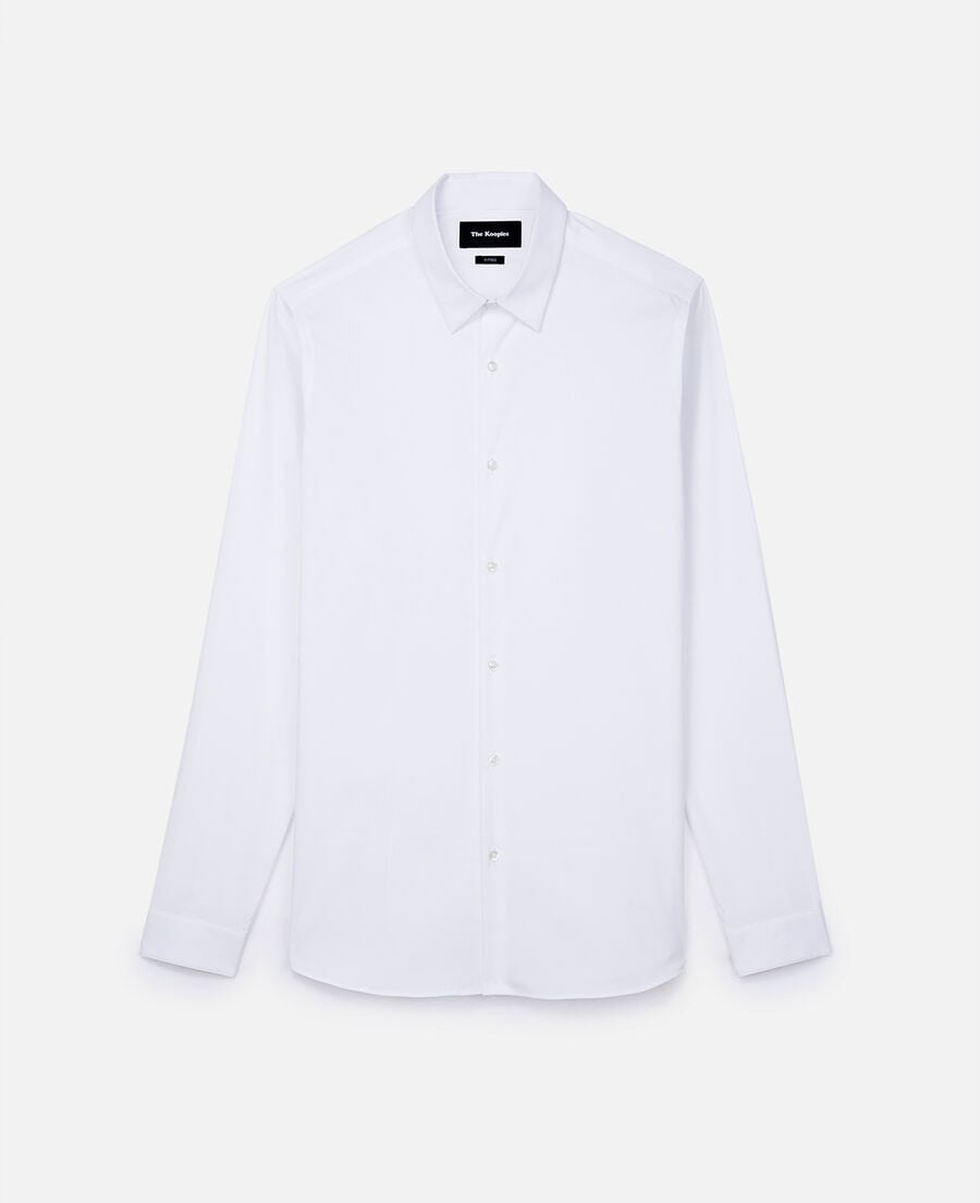 The Kooples HOMME WHITE chemise formelle en popeline blanche