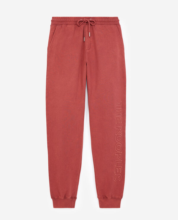 burgundy joggers in faded relaxed cotton