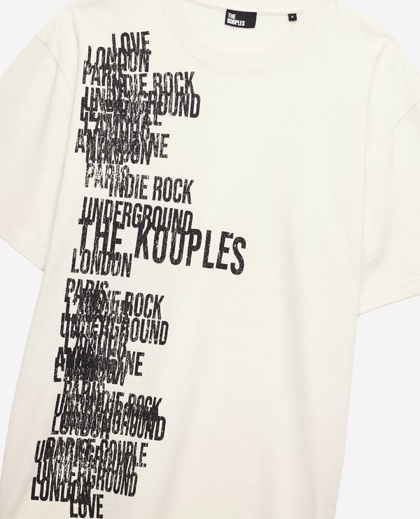 The Kooples HOMME ECRU t-shirt avec sérigraphie the kooples écru