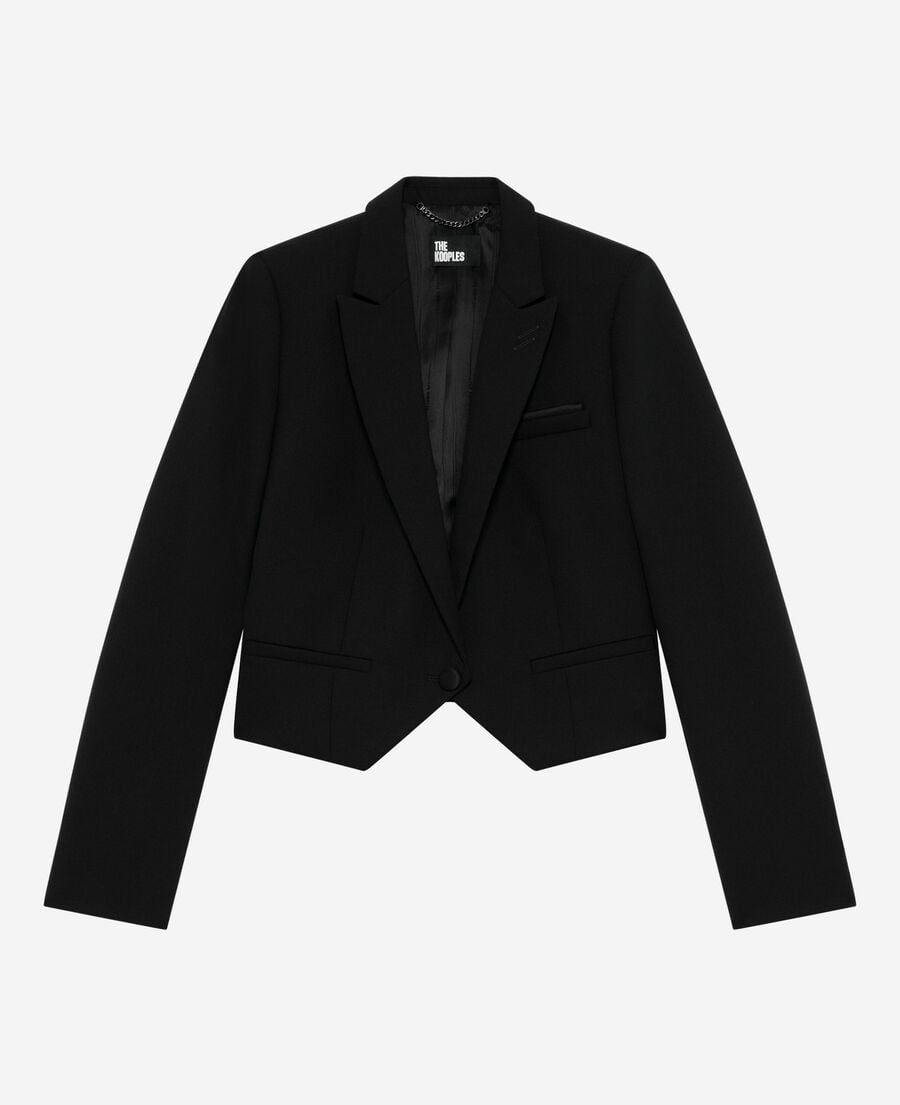The Kooples F BLACK short asymmetrical black jacket