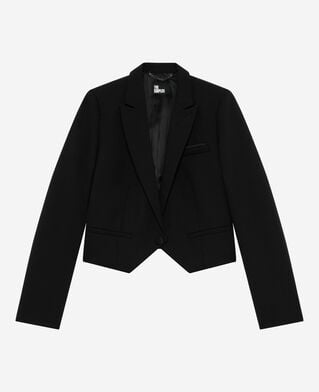 The Kooples F BLACK short asymmetrical black jacket