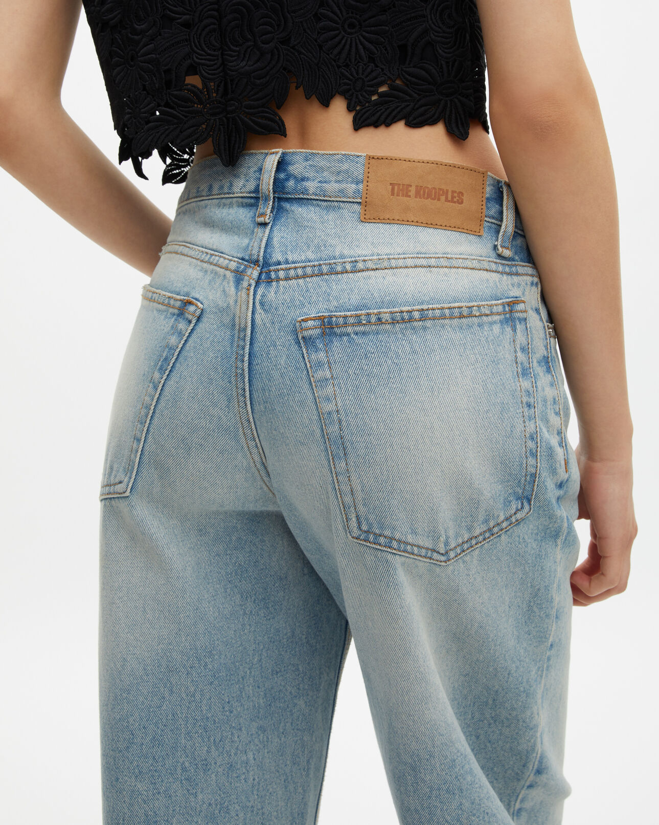 The Kooples FEMME BLUE BLEACHED / NAVY jean boyfriend bleu clair