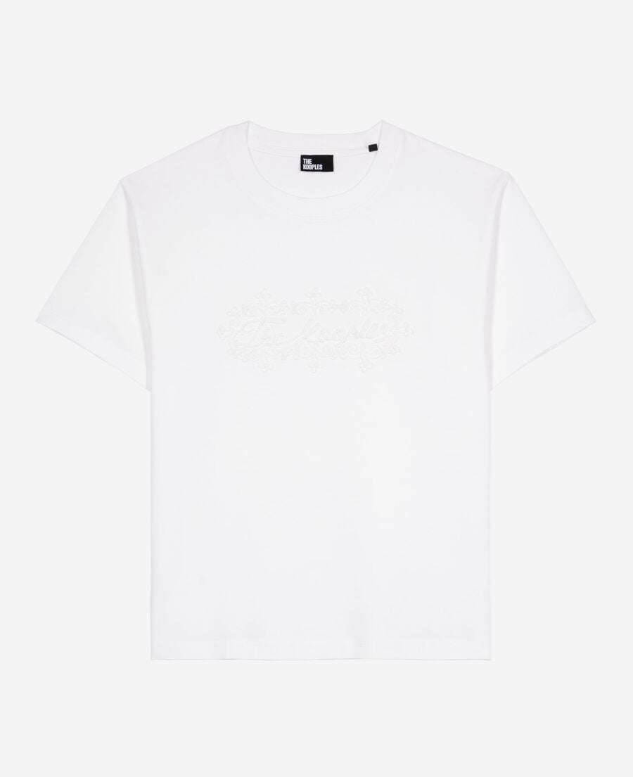 The Kooples F WHITE t-shirt with white logo embroidery