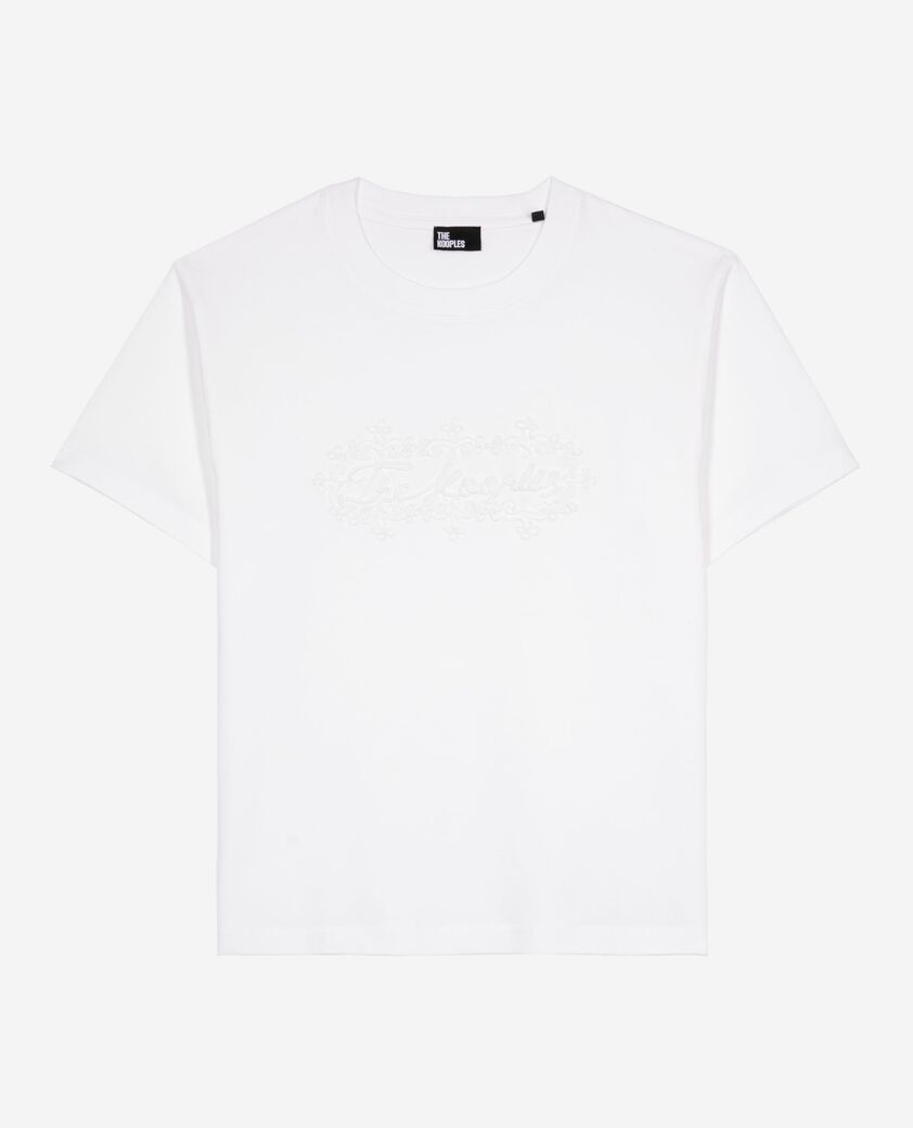 The Kooples FEMME WHITE t-shirt avec broderie logo blanc