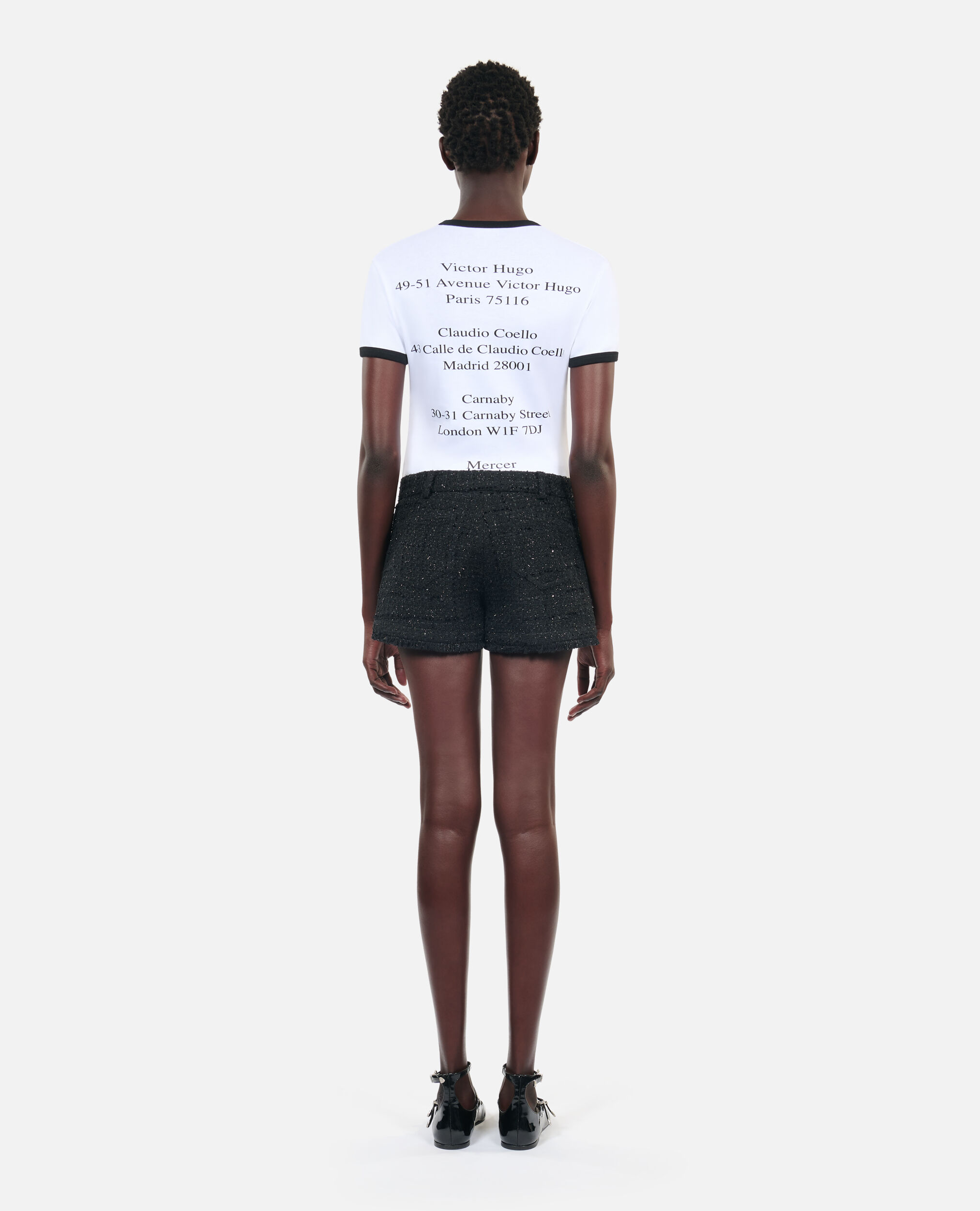 Schwarze Shorts aus Tweed, BLACK, hi-res image number null