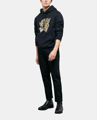 The Kooples MEN BLACK-ANTIC GOLD hoodie with a tiger screen print