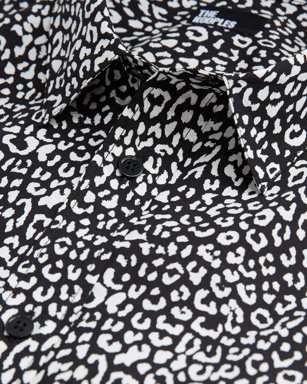 The Kooples HOMME BLACK WHITE chemise col classique léopard noire