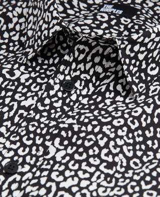 The Kooples HOMME BLACK WHITE chemise col classique léopard noire