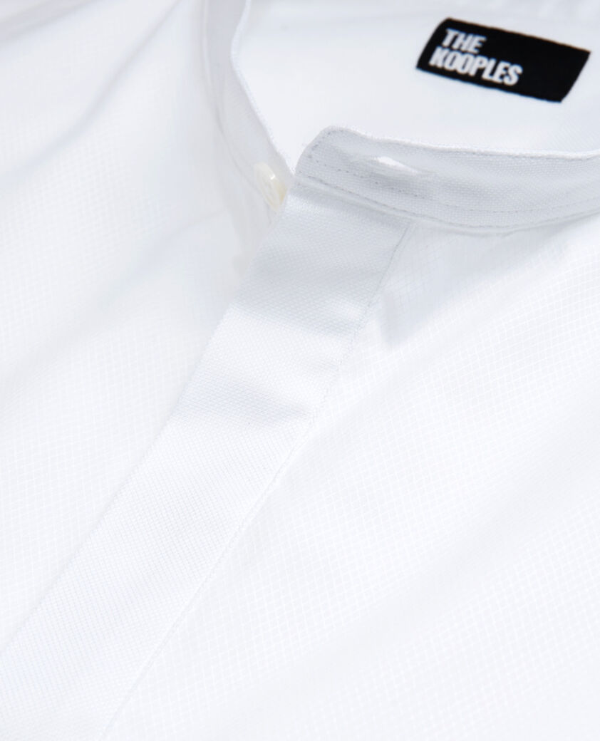 The Kooples HOMME WHITE chemise col officier en coton blanc