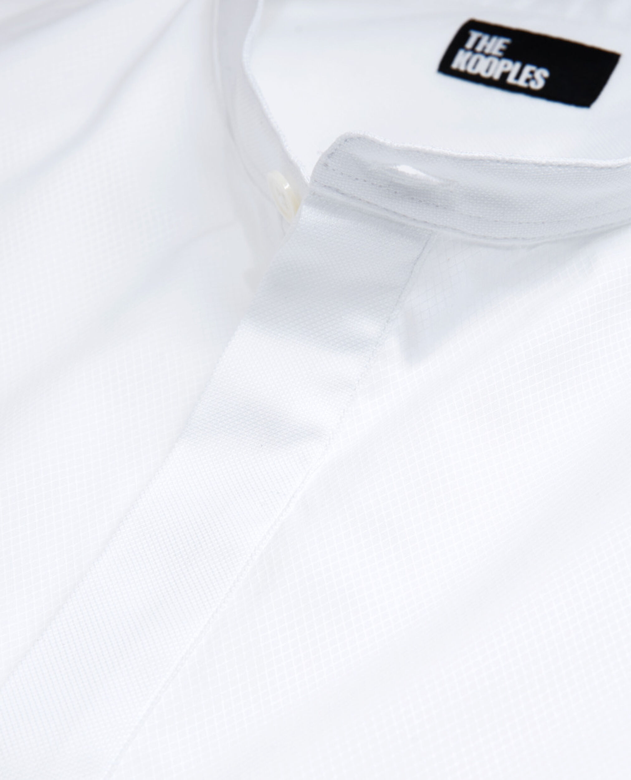 White cotton shirt with officer collar, WHITE, hi-res image number null