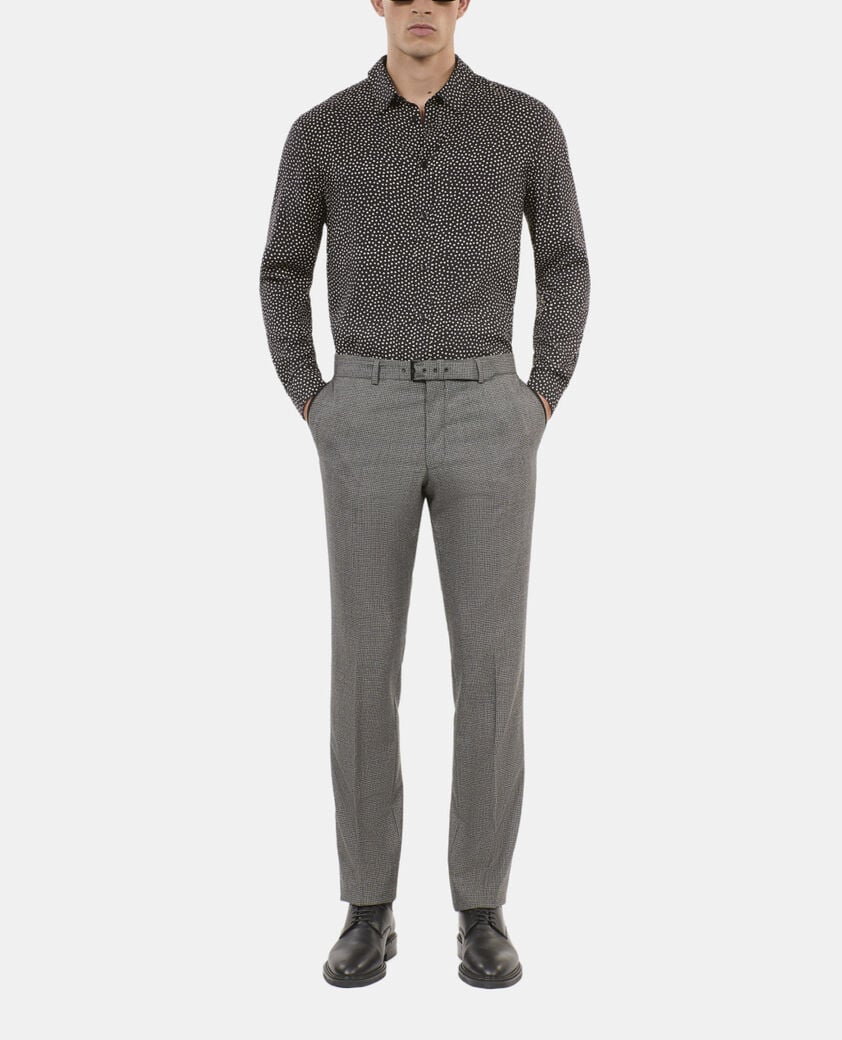 The Kooples HOMME BLACK WHITE chemise imprim&eacute; c&oelig;urs noir et blanc