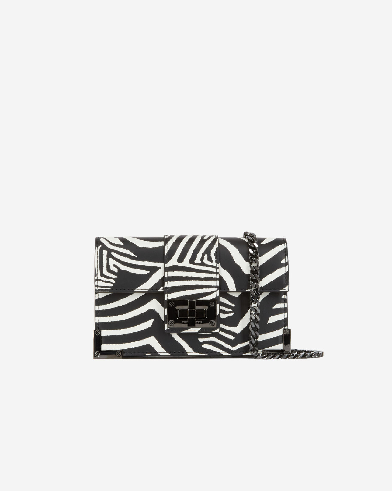 The Kooples FEMME BLACK / WHITE pochette emily small zèbre