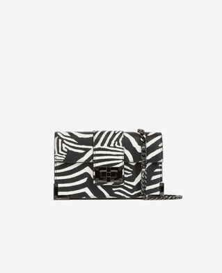 The Kooples F BLACK / WHITE small emily zebra-print clutch bag