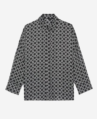 The Kooples DAMEN BLACK WHITE weites hemd mit print