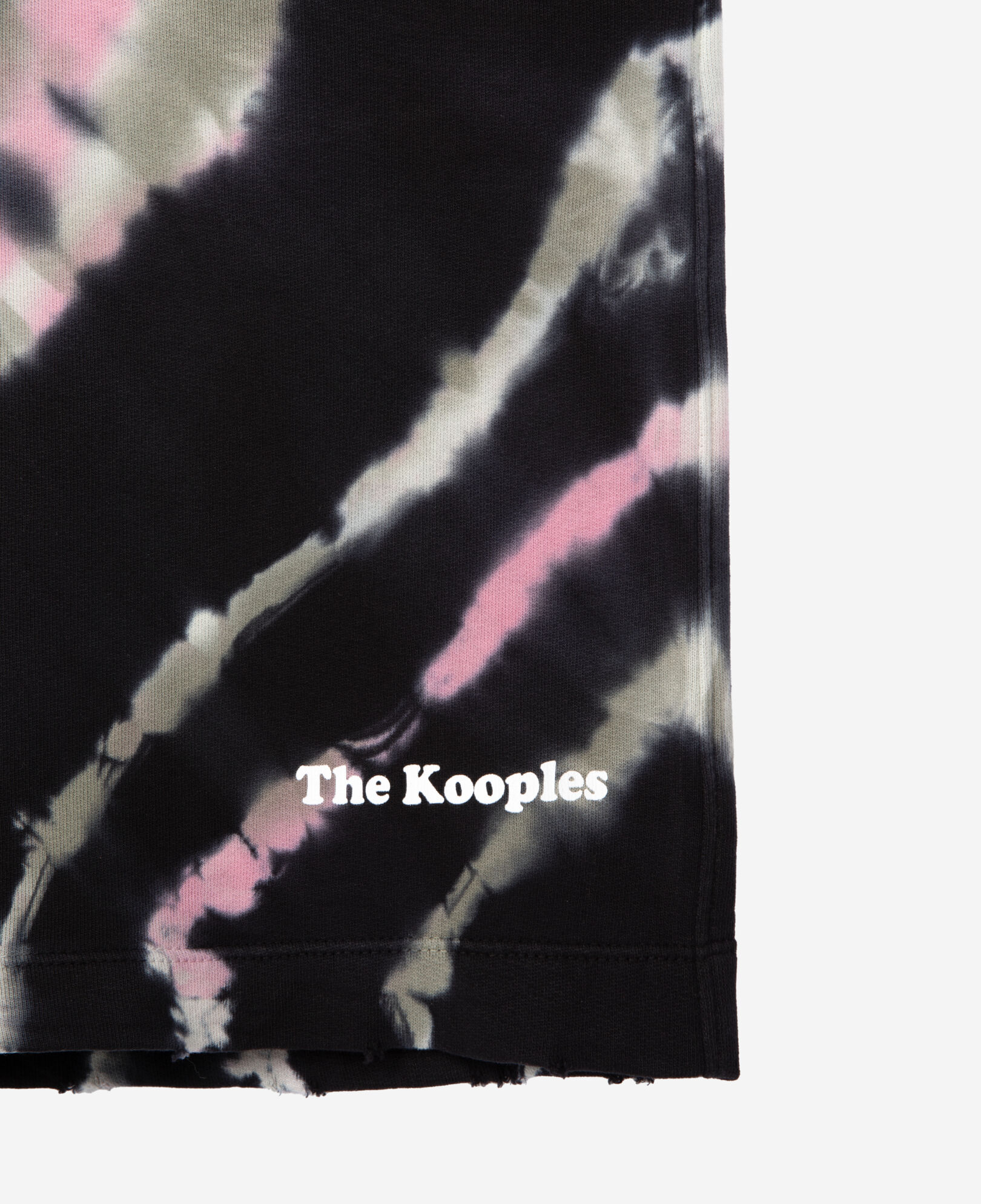 The Kooples MEN ECRU GREEN tie dye print shorts