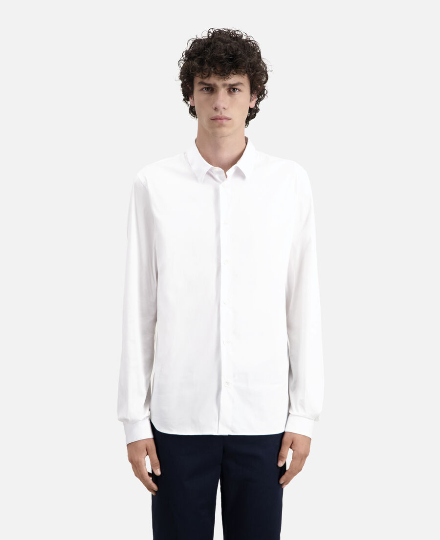 chemise formelle blanche en popeline
