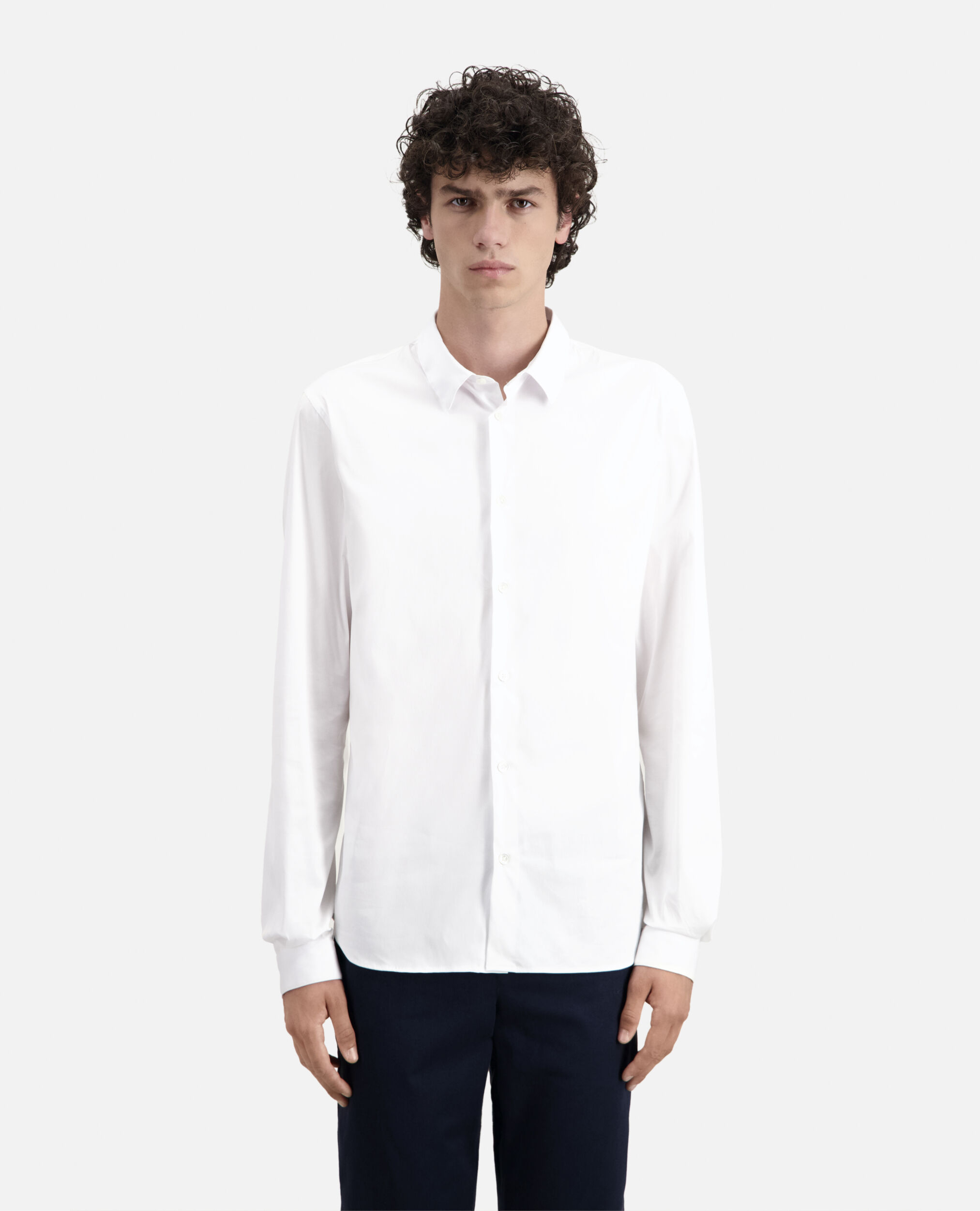 Chemise formelle blanche en popeline, WHITE, hi-res image number null