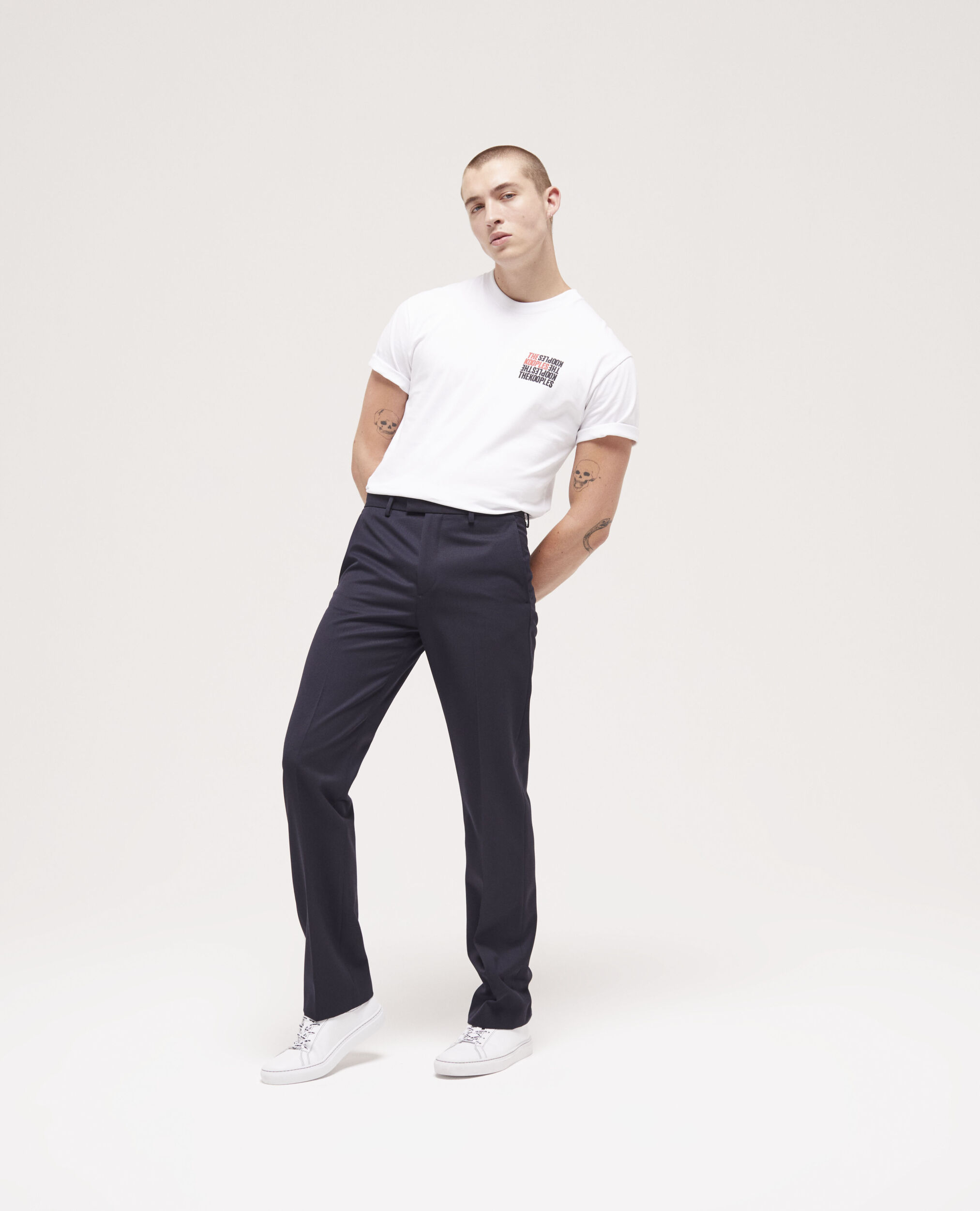 Weißes T-Shirt mit The Kooples Logo, WHITE, hi-res image number null