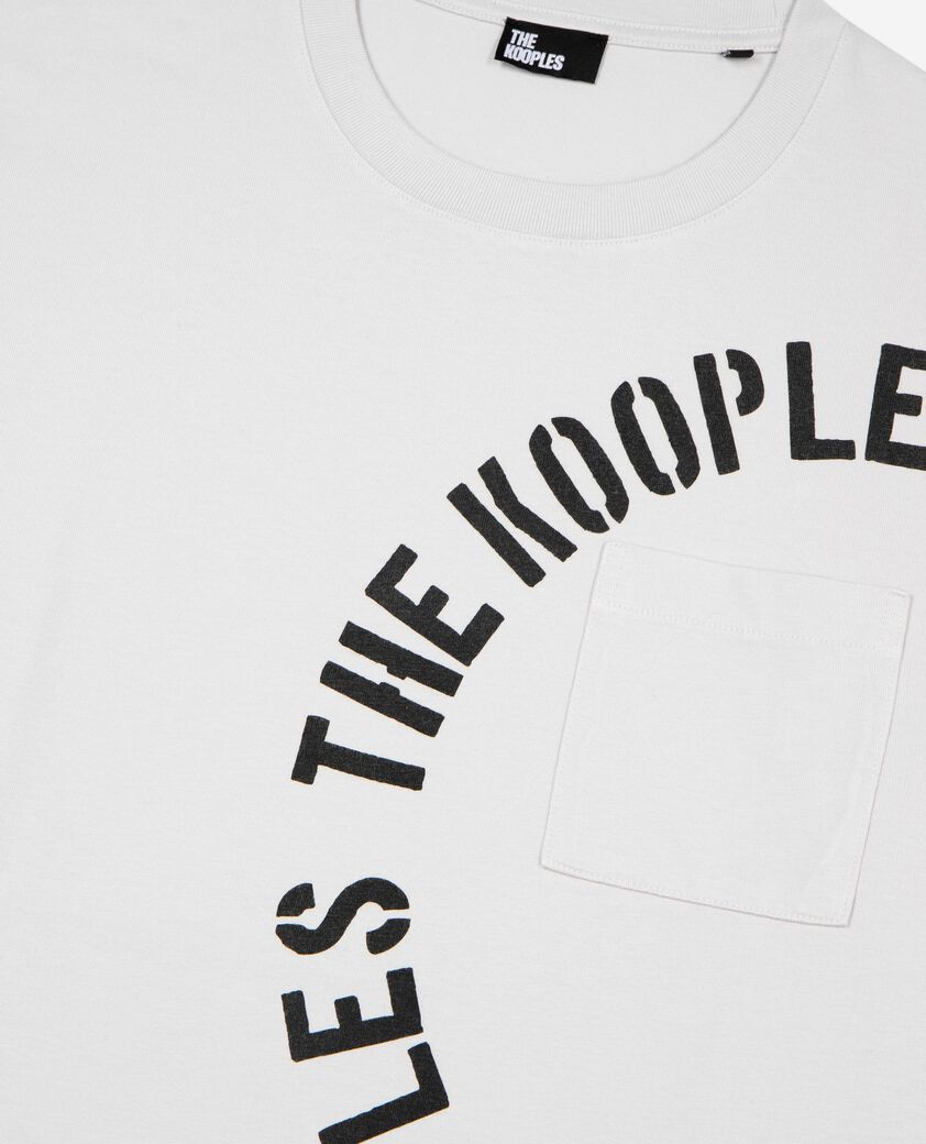 The Kooples HERREN LIGHT GREY t-shirt mit grauem siebdruck